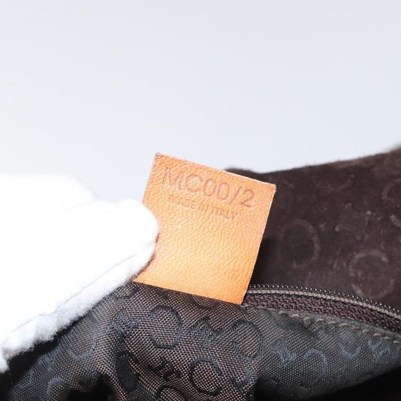 CELINE C Macadam Canvas Shoulder Bag Suede Leather Beige Brown gold Auth hk2165 - Picture 12 of 16